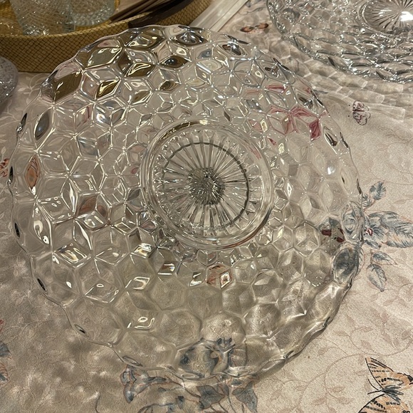 Vintage Fostoria American Center Handle Glass Serving Dish, lunch tray - Picture 4 of 5